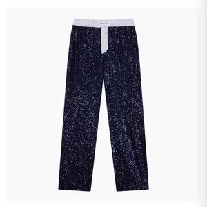 Sequin Navy Blue Women's Trousers